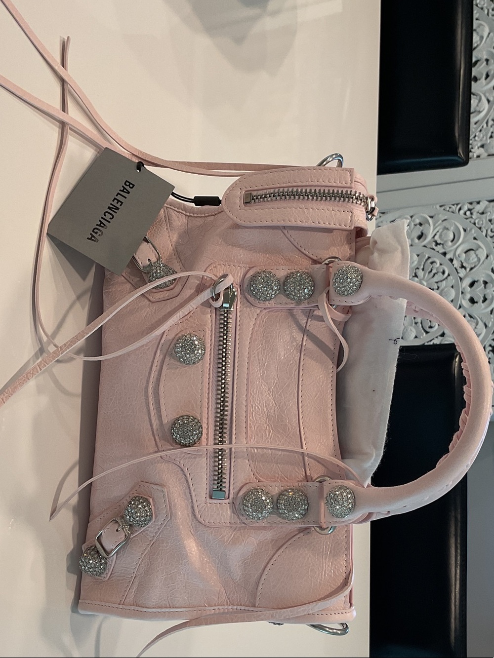 Balenciaga Mini City Bag in Pale Pink with Silver Hardware - Picture 2 of 11